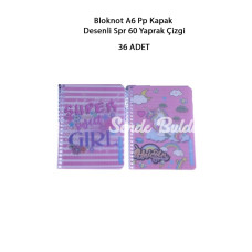 Bloknot A6 Pp Kapak Desenli Spr 60 Yaprak Çizgi