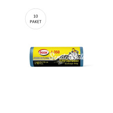 J350 Jumbo Boy Çöp Torbası 80 x 110 cm 10 Lu Rulo x 10 Paket = 100 Adet (Mavi)