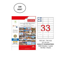 Tanex Lazer Etiket TW2133 70x25 mm 100 Lü