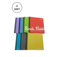 FRESCO Spiralli Plastik Defter A4 144 Yaprak Çizgili GP.349400002011 6 Adet