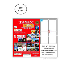 Tanex Tw2004 Lazer Etiket 99X139 Mm 100 Adet