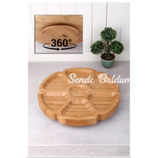 7 Bölmeli 25 Cm Dönerli Bambu Sunum RoyaleksBLS DS72525