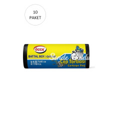 Battal Boy Çöp Torbası 75 x 90 cm 10 Lu Rulo x 10 Paket = 100 Adet (Siyah)