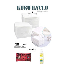 50 Adet Tek Kullanımlık Havlu Hasta Bakım Bebek Bakım Manikür Pedikür Havlusu HEDİYELİ