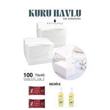 100 Adet Tek Kullanımlık Havlu Hasta Bakım Bebek Bakım Manikür Pedikür Havlusu HEDİYELİ