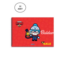 Gıpta Resim Defteri Spiralli 15 Yaprak 17X24 Brawl Star 12li Paket