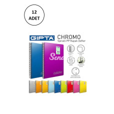 Chromo Spiralli Pp Kapak Defter A460 Yaprak Düz 12 Adet