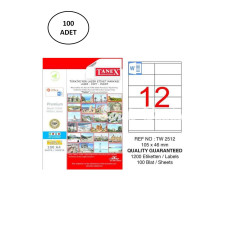Tanex Tw2512 Lazer Etiket 105x46 Mm 100 Adet