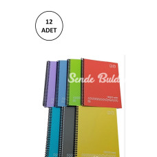FRESCO Spiralli Plastik Defter A4 72 Yaprak Kareli GP.349330002011 12 Adet