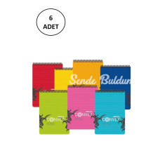 Gıpta A5 Bloknot Convex Spiralli Plastik Kapak Kareli 100 Yaprak 6 Adet