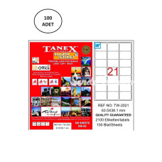 Tanex TW2021 635x381 mm Lazer Etiket 100 Adet