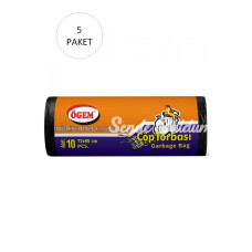 Endüstriyel Battal Boy Çöp Torbası 72 x 95 cm 10 Lu Rulo x 5 Paket = 50 Adet (Siyah)