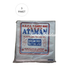 Kalın Şeffaf Atlet Poşet Küçük Boy 25x33 Cm 1 Kg (3 PaketTakriben 510 Adet)