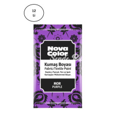 Nova Color Toz Kumaş Boyası Mor 12 Gr Nc907 12li