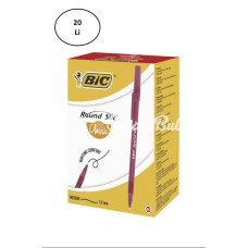 Bic Round Stic Tükenmez Kırmızı Kalem 20li
