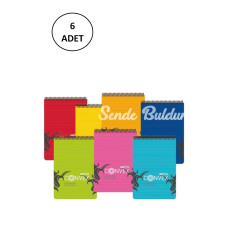 Gıpta A5 Bloknot Convex Spiralli Plastik Kapak Çizgili 100 Yaprak 6 Adet