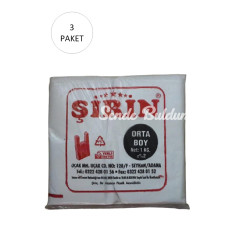 Beyaz Kalın Atlet Poşet Orta Boy 28x50 Cm 1 Kg 3 Paket (Takriben 225 Adet)