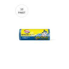 Battal Boy Çöp Torbası 75 x 90 cm 10 Lu Rulo x 50 Paket = 500 Adet (Mavi)