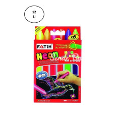 Fatih Mum Pastel Boya Neon Wax Crayon Jumbo 6 Renk 12li