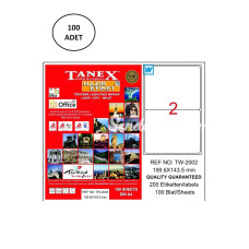 Tanex Tw2002 Lazer Etiket 199X143 Mm 100 Adet