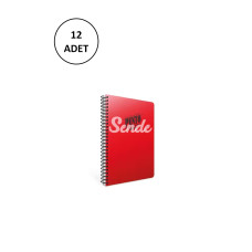 Gıpta Punto A5 Spiralli Pp Kapak Defter 60 Yaprak Çizgili (12 Li Paket)