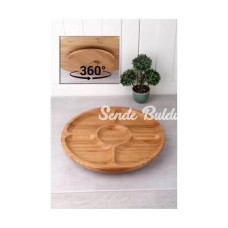 Döner Bambu Sunum Tabağı 5 Bölmeli 25 Cm RoyaleksDS2525