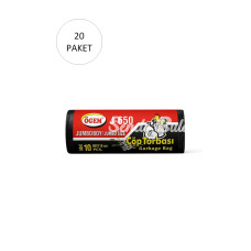 J500 Jumbo Boy Çöp Torbası 80 x 110 cm 10 Lu Rulo x 20 Paket = 200 Adet (Siyah)