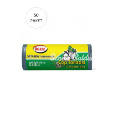 Orta Boy Çöp Torbası 55 x 60 cm 20 Li Rulo x 50 Paket = 1000 Adet (Mavi)