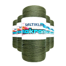 5 Adet Polyester Makrome İpi 2860 Haki Yeşil 100 gr