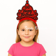 Kırmızı Happy Birthday Prenses Tacı – Doğum Günü Taç Aksesuarı Kırmızı Happy Birthday Prenses Tacı – Doğum Günü Taç Aksesuarı