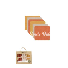 Bistyle 6lı Müslin Mendil 20x20 cm 90106 Kiremit Bej Hardal