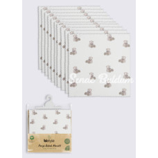 Bistyle Bear 20x20 10Lu Penye Mendil 90162 Ekru
