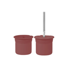 Pipetli Silikon Bardak Seti Velvet Rose / Powder Grey