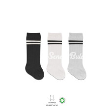 Bistyle Derby Dizaltı Çorap 3Lü BS40101 Siyah Ekru Gri Çemberli Bistyle Derby Dizaltı Çorap 3Lü BS40101 Siyah Ekru Gri Çemberli