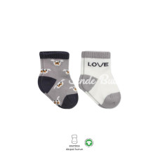Bistyle Love Dog Penye Soket Çorap 2Li BS10118 Gri Bistyle Love Dog Penye Soket Çorap 2Li BS10118 Gri