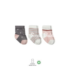 Bistyle 3Lü Penye Kız Soket Çorap BS10112 Gri Bistyle 3Lü Penye Kız Soket Çorap BS10112 Gri