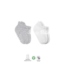 Bistyle 2Li Sneakers Kaymaz Basic Penye Çorap BS20103 Gri Beyaz Bistyle 2Li Sneakers Kaymaz Basic Penye Çorap BS20103 Gri Beyaz