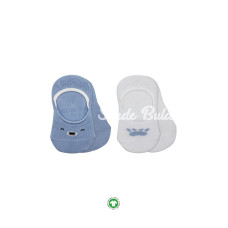 Bistyle 2Li Babet Cute Face Penye Çorap BS30103 MaviBeyaz Bistyle 2Li Babet Cute Face Penye Çorap BS30103 MaviBeyaz