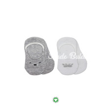 Bistyle 2Li Babet Cute Face Penye Çorap BS30103 Gri Beyaz Bistyle 2Li Babet Cute Face Penye Çorap BS30103 Gri Beyaz