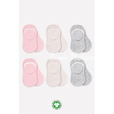 Bistyle 6Lı Silikonlu Babet Penye Çorap BS30101B Pembe Ekru Gri Bistyle 6Lı Silikonlu Babet Penye Çorap BS30101B Pembe Ekru Gri
