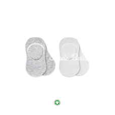 Bistyle 2Li Penye Babet Silikonlu Basic Çorap 30104 Gri Beyaz Bistyle 2Li Penye Babet Silikonlu Basic Çorap 30104 Gri Beyaz