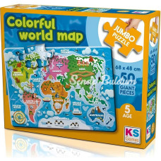 Nessiworld KS Games Colorful World Map 50 Parça Puzzle