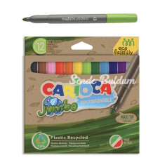 Nessiworld Carioca Eco Family Jumbo Süper Yıkanabilir Keçeli Boya Kalemi 12Li