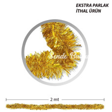 Nessiworld   Parti İçin Sim Süs 2 Metre Uzunluk 6 cm Genişlik Altın Renk İthal