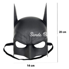 NessiWorld Siyah Renk Çocuk Boy Arkadan Lastikli Batman Maskesi A Kalite  20x14 cm