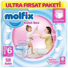 Nessiworld Molfix Külot Bez Ultra Fırsat Paketi 6 Beden 15+ Kg 58 Adet