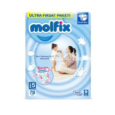 Nessiworld Molfix Bebek Bezi Ultra Fırsat Paketi 5 Beden 1118 Kg 78 Adet