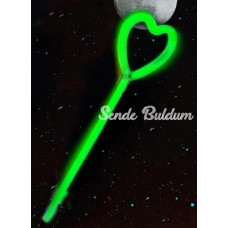 Nessiworld Karanlıkta Yanan Glow Stick Partisi Kalp Şekilli Asa Sopa 6 Renk 6 Adet