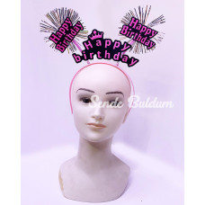 Nessiworld Happy Birthday Püsküllü Neon Pembe Renk Doğum Günü Tacı 22x19 cm