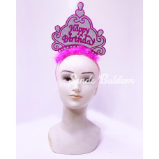 Nessiworld Happy Birthday Neon Pembe Renk Doğum Günü Tacı 24x15 cm